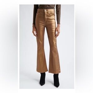 Veronica Beard NEW Carson high rise kick flare jeans metallic size 26 NWT